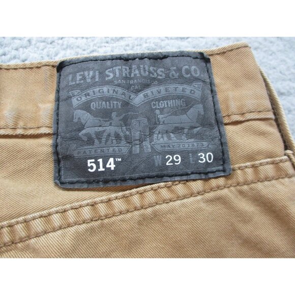 Levi's 514 Jeans Men's 29x30 Tan Beige Denim Pants Straight Leg - Picture 10 of 10